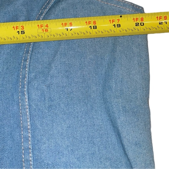 Vintage 1970s Ralph La Cher Rare Light Blue Denim V Neck Vest Jacket - Picture 5 of 6